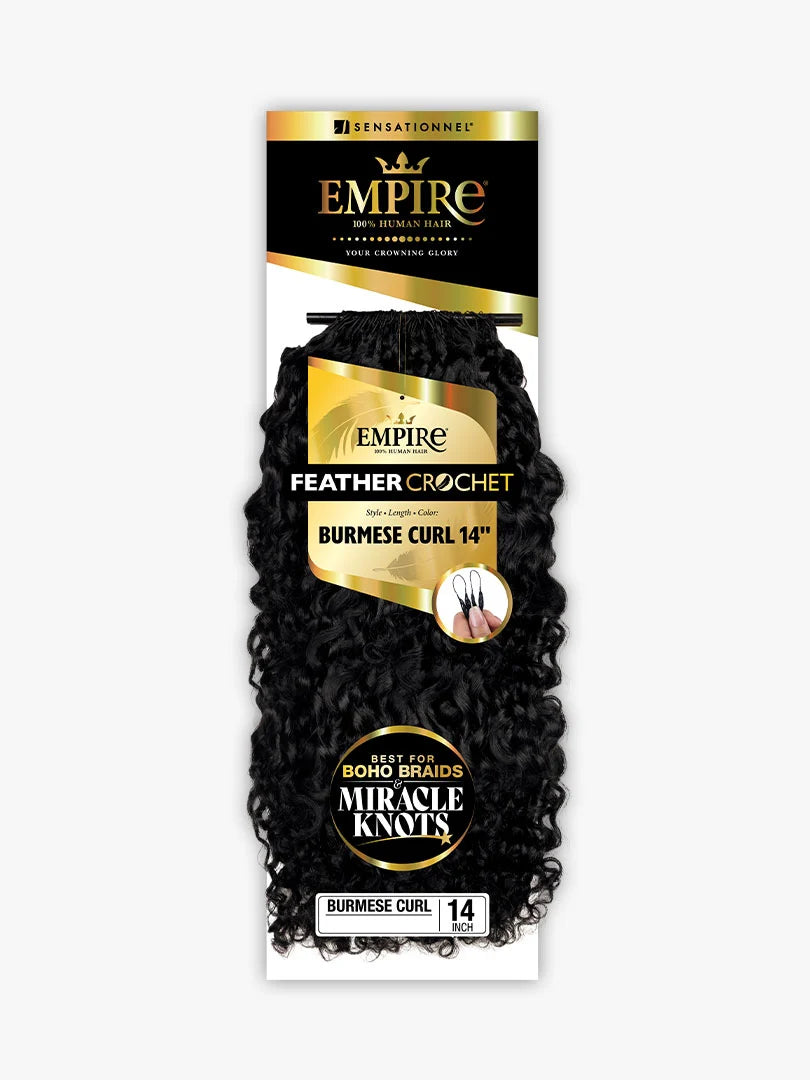 Sensationnel Empire 100% Human Hair Feather Crochet Braids - Burmese Curl 14"