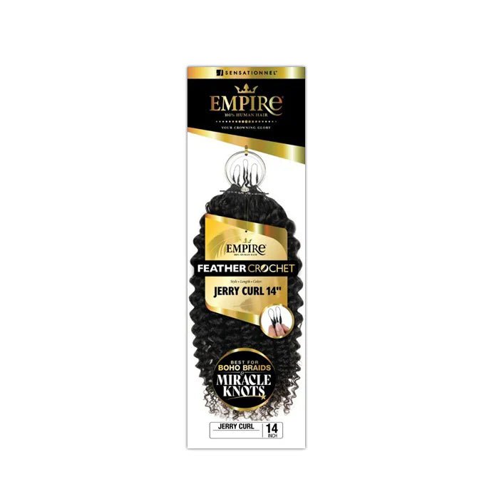 Sensationnel Empire 100% Human Hair Feather Crochet Braids - Jerry Curl 14” - Braids and Wigs