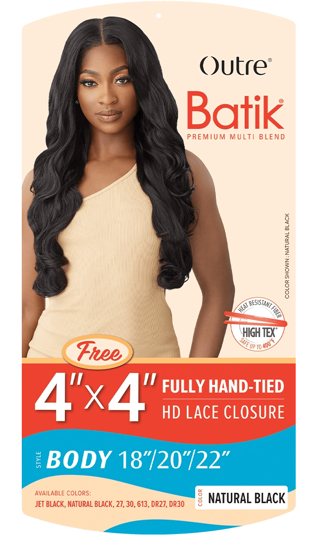 Outre Batik - Body Weave Bundle Set With 4x4 HD Lace Closure (18”/20”/22”) - Braids and Wigs