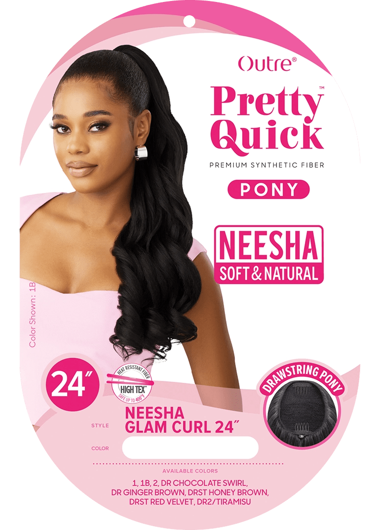 Outre Pretty Quick - Drawstring Pony - Neesha Glam Curl 24" - Braids and Wigs