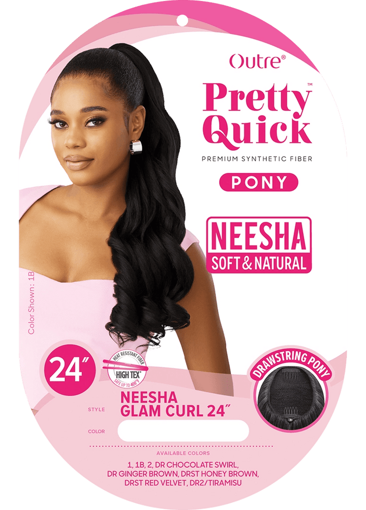 Outre Pretty Quick - Drawstring Pony - Neesha Glam Curl 24" - Braids and Wigs