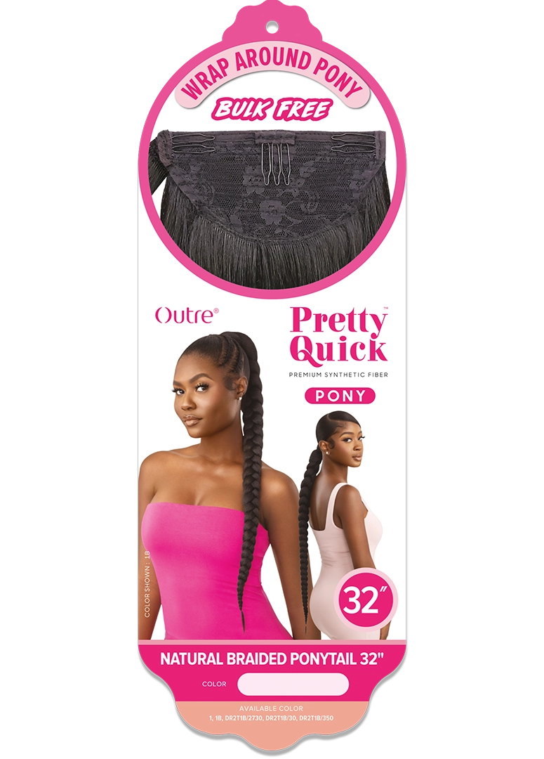 Outre Pretty Quick Wrap Pony Natural Braided Ponytail 32"