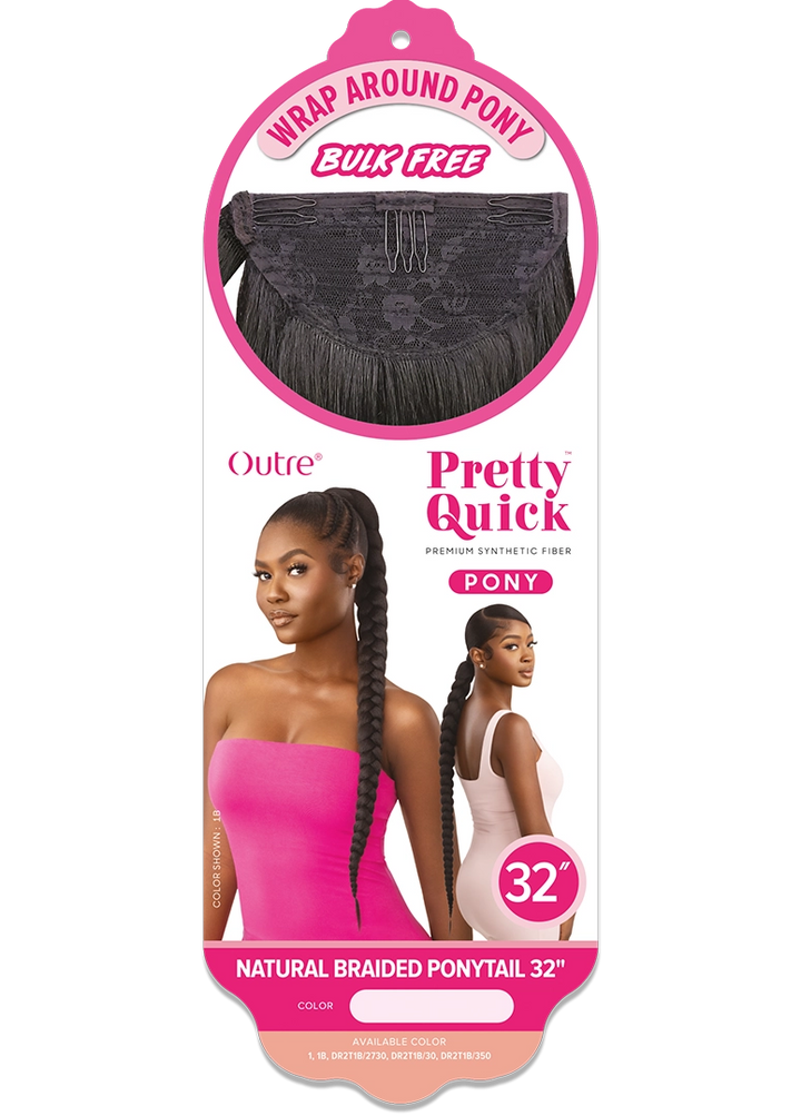 Outre Pretty Quick Wrap Pony Natural Braided Ponytail 32"