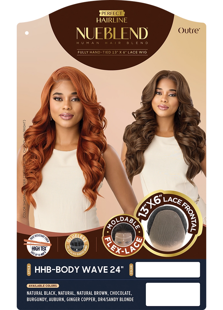 Outre Perfect Hairline NueBlend Human Hair Blend 13x6 HD Lace Front Wig - Body Wave 24"