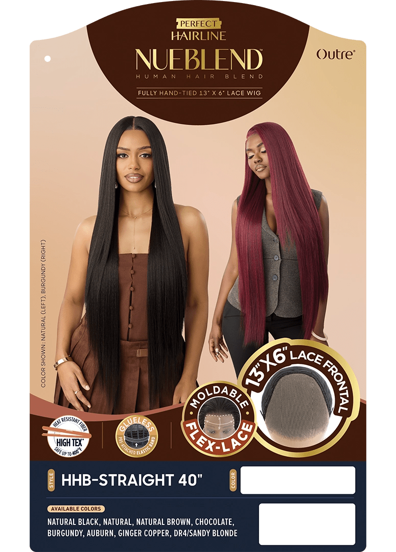 Outre Perfect Hairline NueBlend Human Hair Blend 13x6 HD Lace Front Wig - Straight 40" - Braids and Wigs