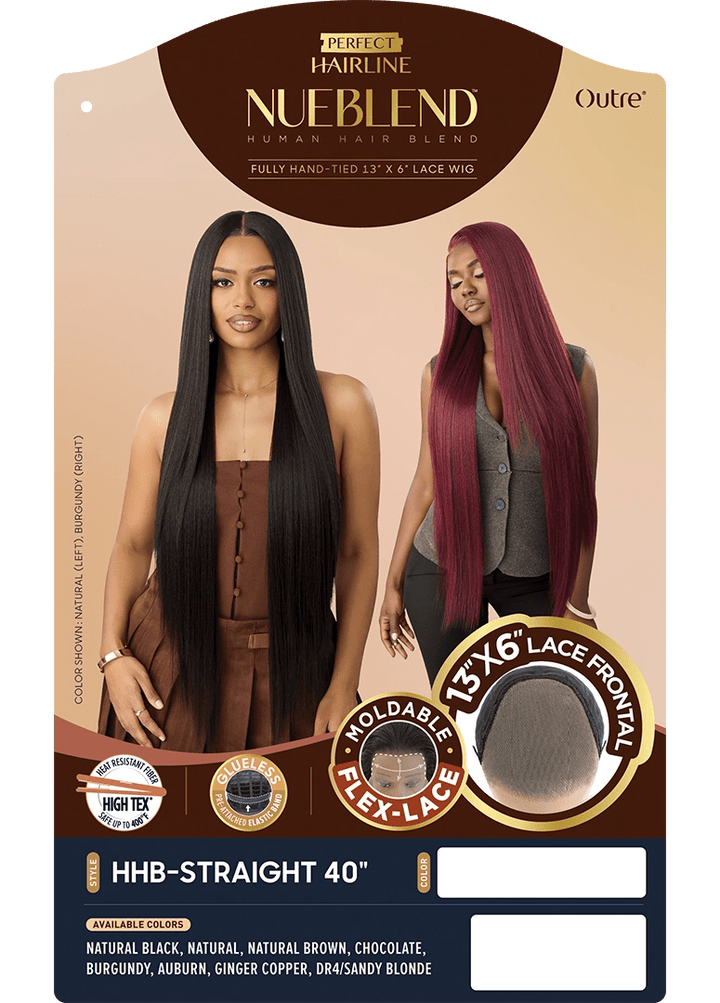 Outre Perfect Hairline NueBlend Human Hair Blend 13x6 HD Lace Front Wig - Straight 40" - Braids and Wigs