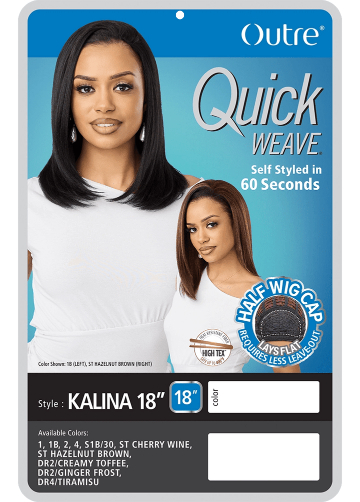 Outre Synthetic Quick Weave Half Wig - Kalina 18" - Braids and Wigs