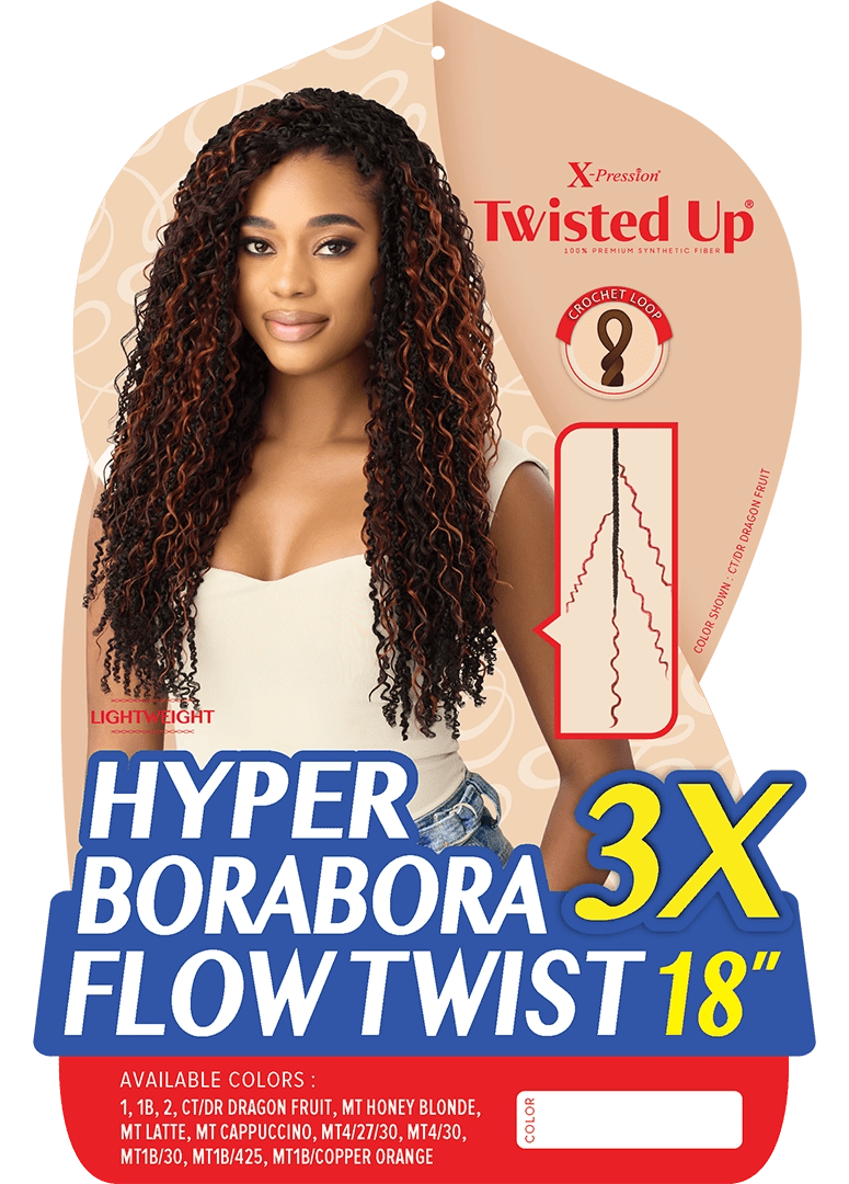 Outre Crochet Braids X - Pression Twisted Up Hyper Borabora Flow Twist 18" 3X - Braids and Wigs