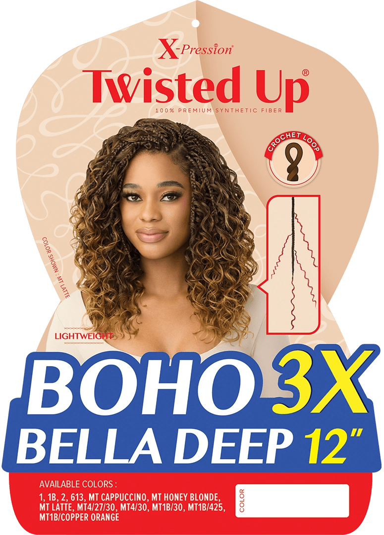 Outre X - Pression Twisted Up - Boho Bella Deep 12" 3X - Braids and Wigs