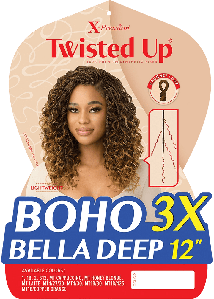 Outre X - Pression Twisted Up - Boho Bella Deep 12" 3X - Braids and Wigs
