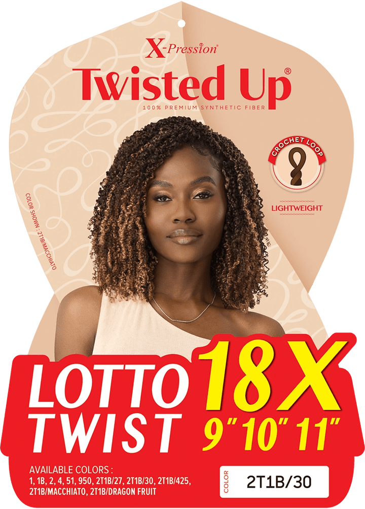 Outre Crochet Braids X - Pression Twisted Up 18X Lotto Twist 9"10"11" - Braids and Wigs