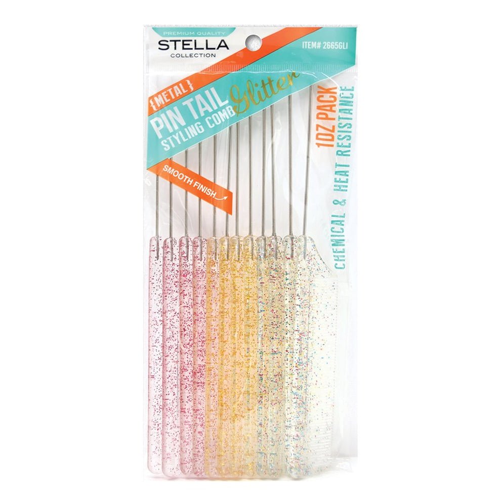 Magic Collection Pin Tail Comb Glitter 12pcs Bulk Pack - Braids and Wigs
