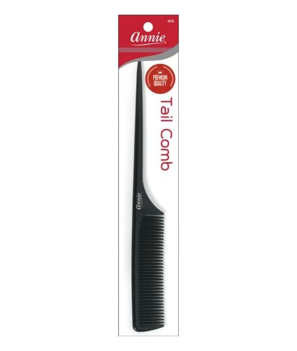 Annie Premium Rat Tail Comb 16 [Black] - Braids and Wigs