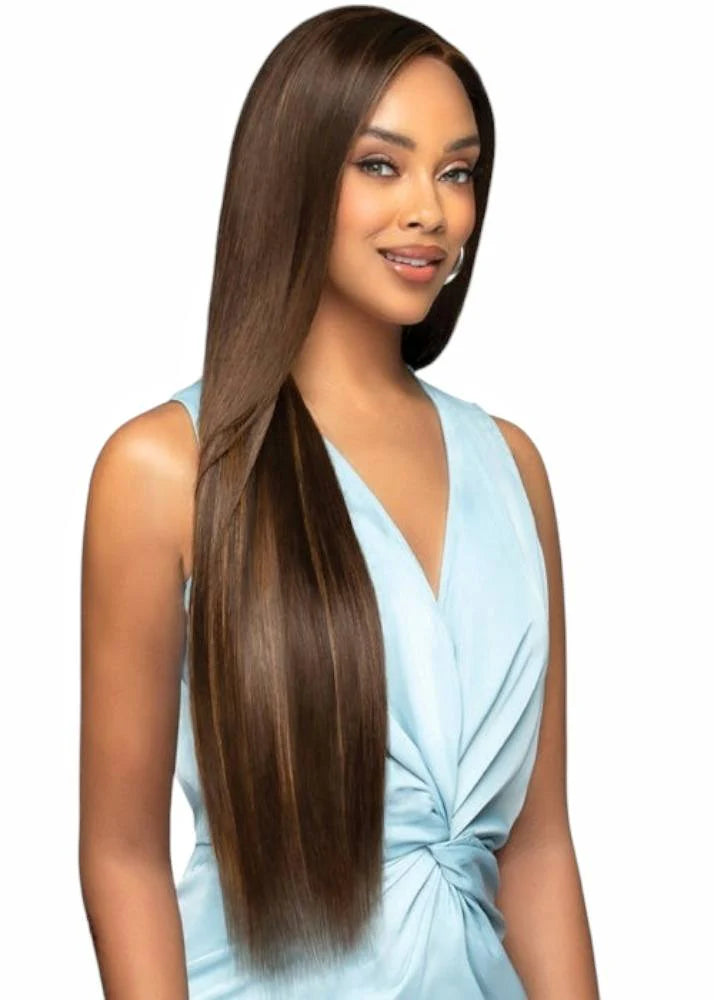 Bobbi Boss Premium 100% Unprocessed Remy Human Hair 13x7 HD Lace Frontal Wig - BONE STRAIGHT 3"