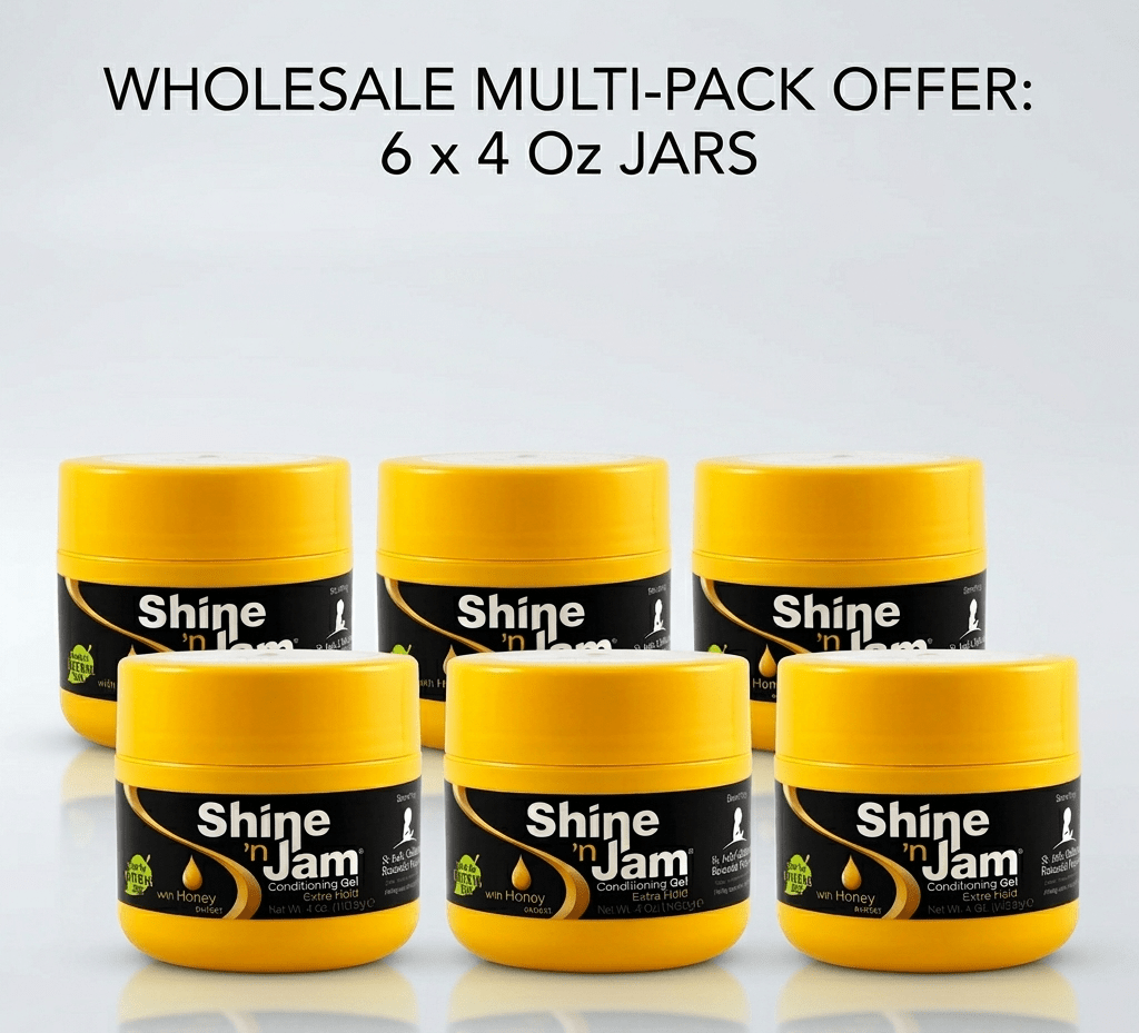 Ampro Shine 'N Jam Conditioning Gel [Extra Hold] - Pack of 6 - Braids and Wigs
