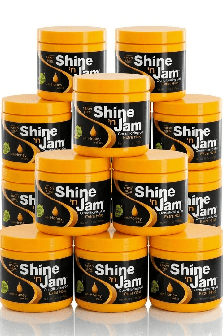 Ampro Shine 'N Jam Conditioning Gel [Extra Hold] - Pack of 12 - Braids and Wigs