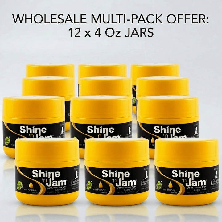 Ampro Shine 'N Jam Conditioning Gel [Extra Hold] - Pack of 12 - Braids and Wigs