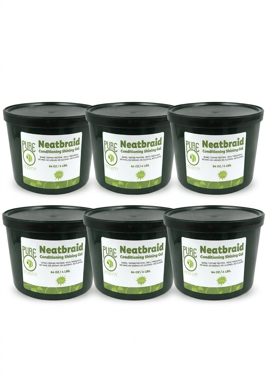 Pure O Natural Neat Braid Conditioning Shining Gel - Pack of 6 - Braids and Wigs