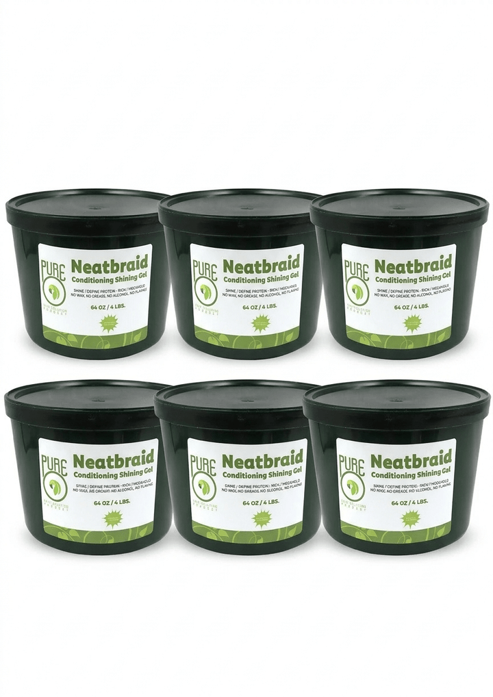 Pure O Natural Neat Braid Conditioning Shining Gel - Pack of 6 - Braids and Wigs