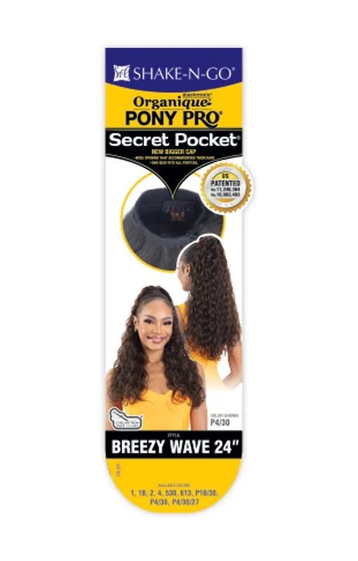 Shake N Go Freetress Organique Pony Pro Secret Pocket Ponytail - Breezy Wave 24" - Braids and Wigs