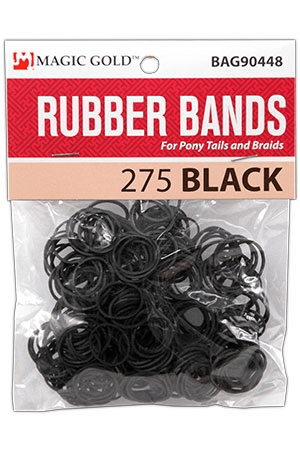 Magic Gold Rubber Bands 275pcs – Black - Braids and Wigs