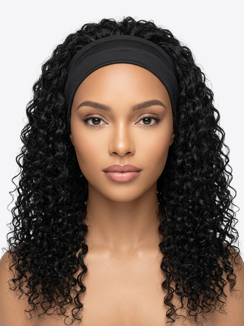 Jerry Curly Headband Wig Human Hair 250% Density Brazilian Virgin Hair