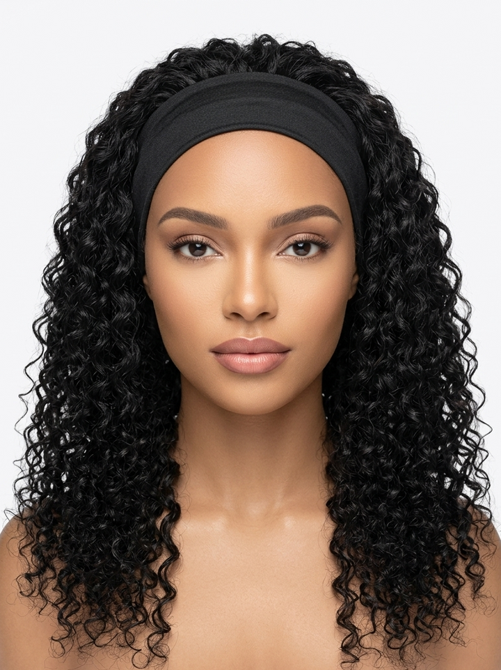 Jerry Curly Headband Wig Human Hair 250% Density Brazilian Virgin Hair