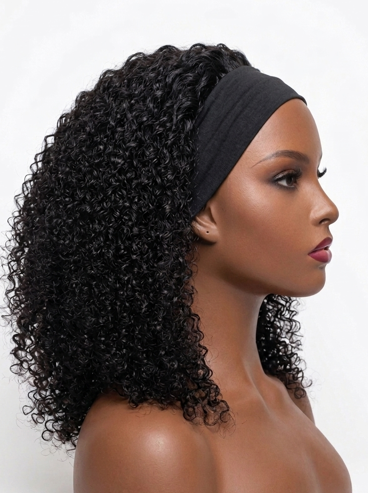 Jerry Curly Headband Wig Human Hair 250% Density Brazilian Virgin Hair