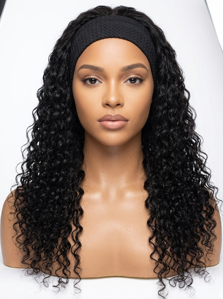 Jerry Curly Headband Wig Human Hair 250% Density Brazilian Virgin Hair