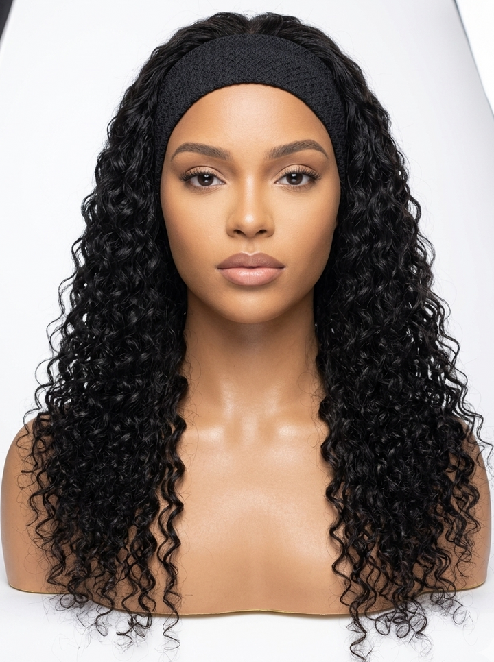 Jerry Curly Headband Wig Human Hair 250% Density Brazilian Virgin Hair