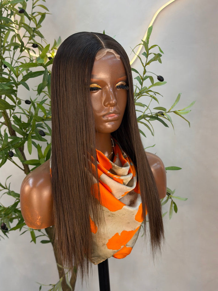 Luxury 2X6 Human Hair Wig Raw Hair 18" Straight - Braids and Wigs
