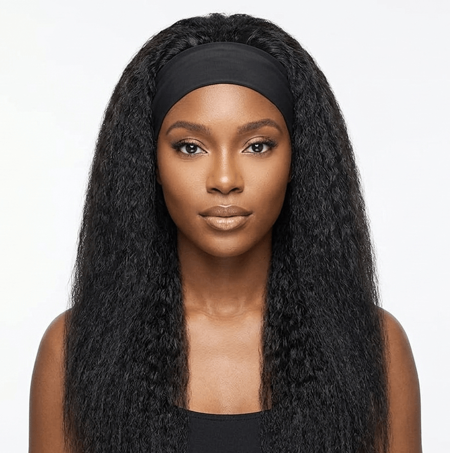 Human Hair Kinky Headband Wig – Glueless & Easy Install - Braids and Wigs