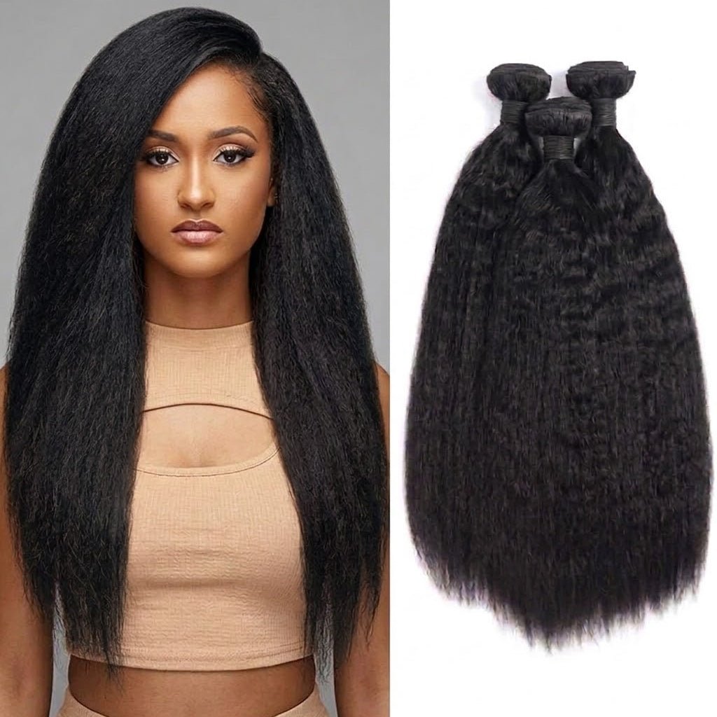 Prestige Kinky Straight Bundle 20" (Brazilian Remy, Yaki) - Braids and Wigs