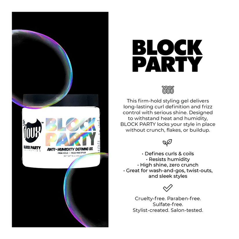The Doux Block Party Anti-Humidity Defining Gel (16oz) - Braids and Wigs