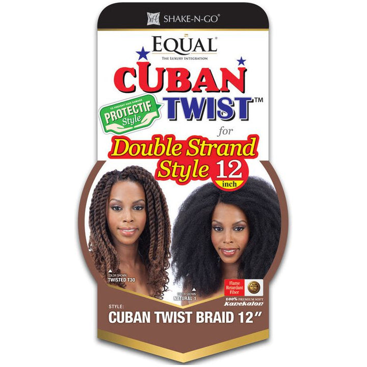 Shake N Go Equal Synthetic Hair - Cuban Twist Braid 12" - Braids and Wigs