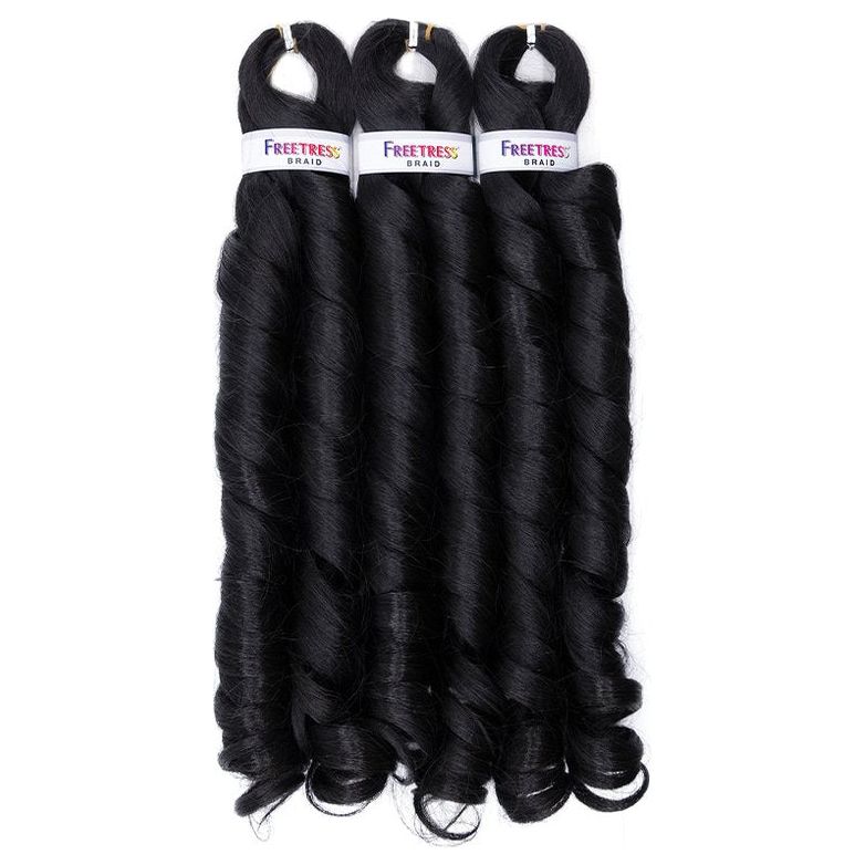 Shake N Go Freetress Synthetic Hair Crochet Braids - 3X French Curl Braid 22" - Braids and Wigs