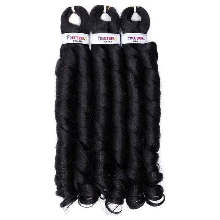 Shake N Go Freetress Synthetic Hair Crochet Braids - 3X French Curl Braid 22" - Braids and Wigs