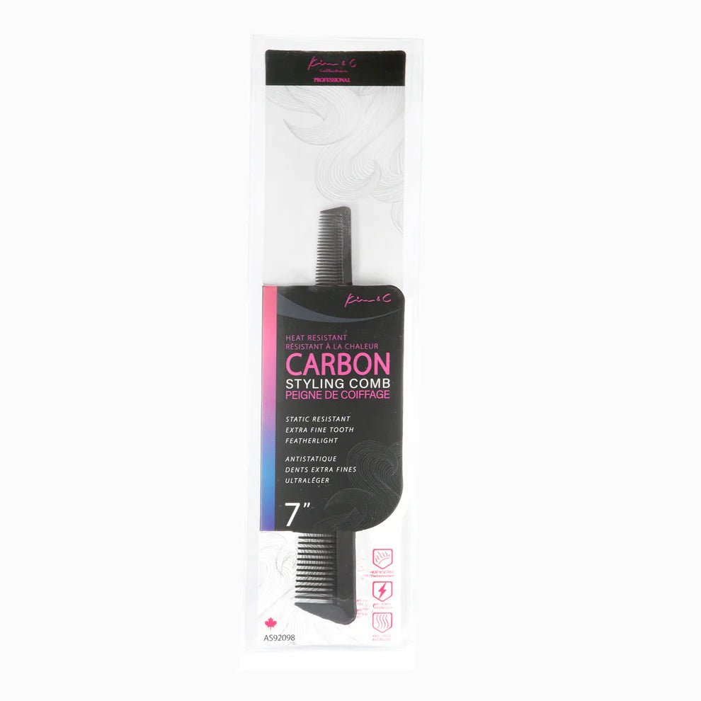 Kim & C Carbon Styling Comb 7inch - Braids and Wigs