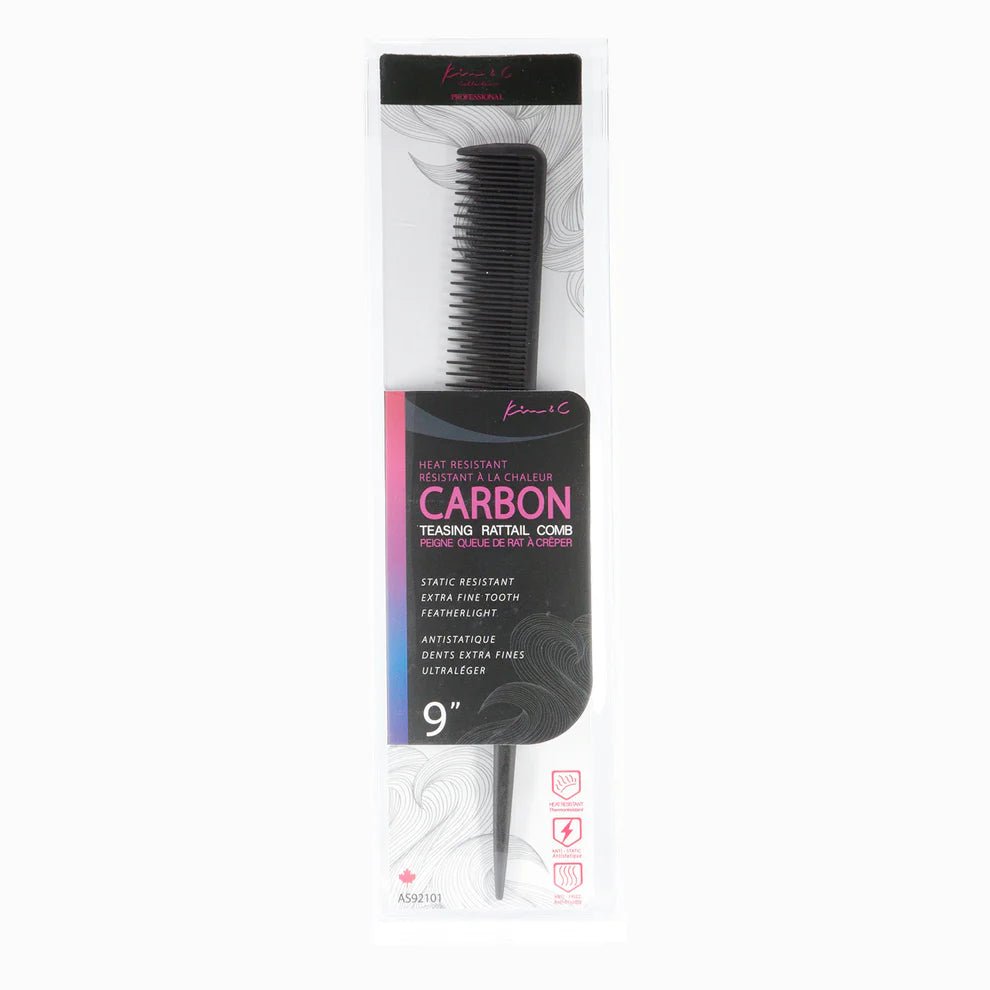 Kim & C Carbon Teasing Rat Tail Comb 9inch - Braids and Wigs