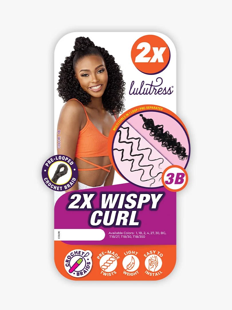 Sensationnel Lulutress 2x Pre - Looped Crochet Braids - 2x Wispy Curl 3B - Braids and Wigs