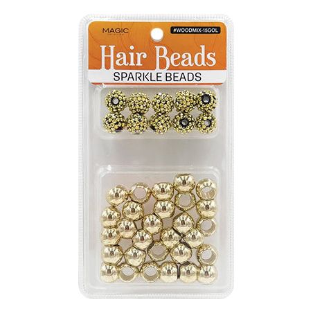 Magic Hair Bead Mix Sparkle Gold