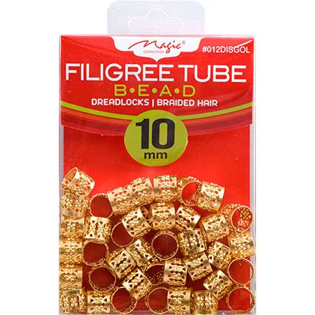 Magic Filigree Tube Bead (10mm/24pk/ds) - Gold