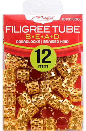 Magic Filigree Tube Bead Gold 12mm