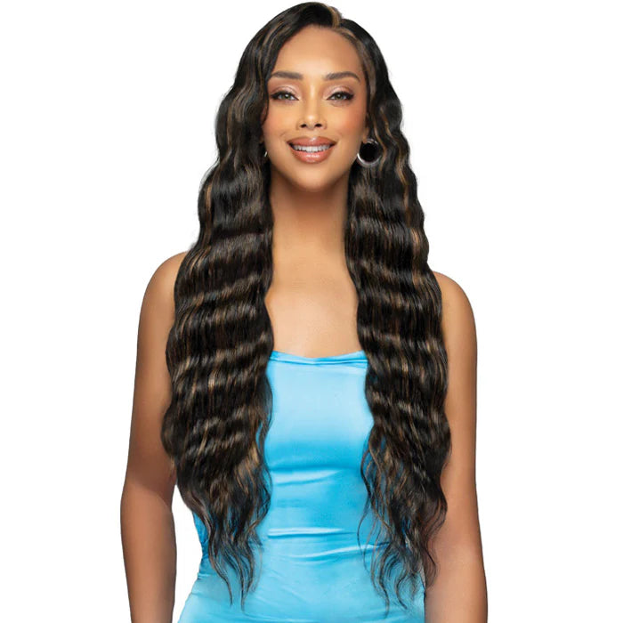 Bobbi Boss Glueless BONE STRAIGHT 100% Unprocessed Human Hair 13x7 HD Lace Front Wig - MHLF961 BODY WAVE 32"