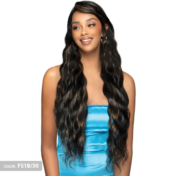 Bobbi Boss Glueless BONE STRAIGHT 100% Unprocessed Human Hair 13x7 HD Lace Front Wig - MHLF961 BODY WAVE 32"