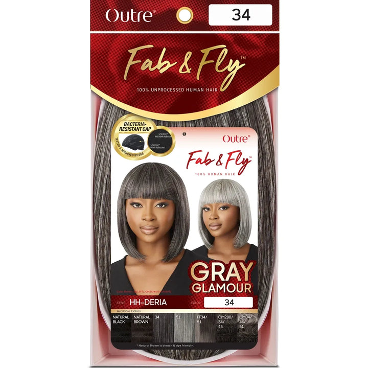 Outre Fab & Fly Gray Glamour Human Hair Full Wig – Deria