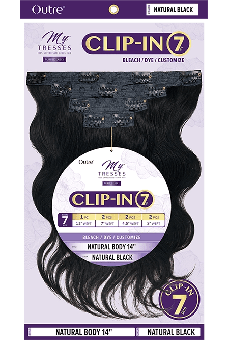 Mytresses - Purple Label Clip - In 7Pcs Natural Body Wave 22" - Braids and Wigs