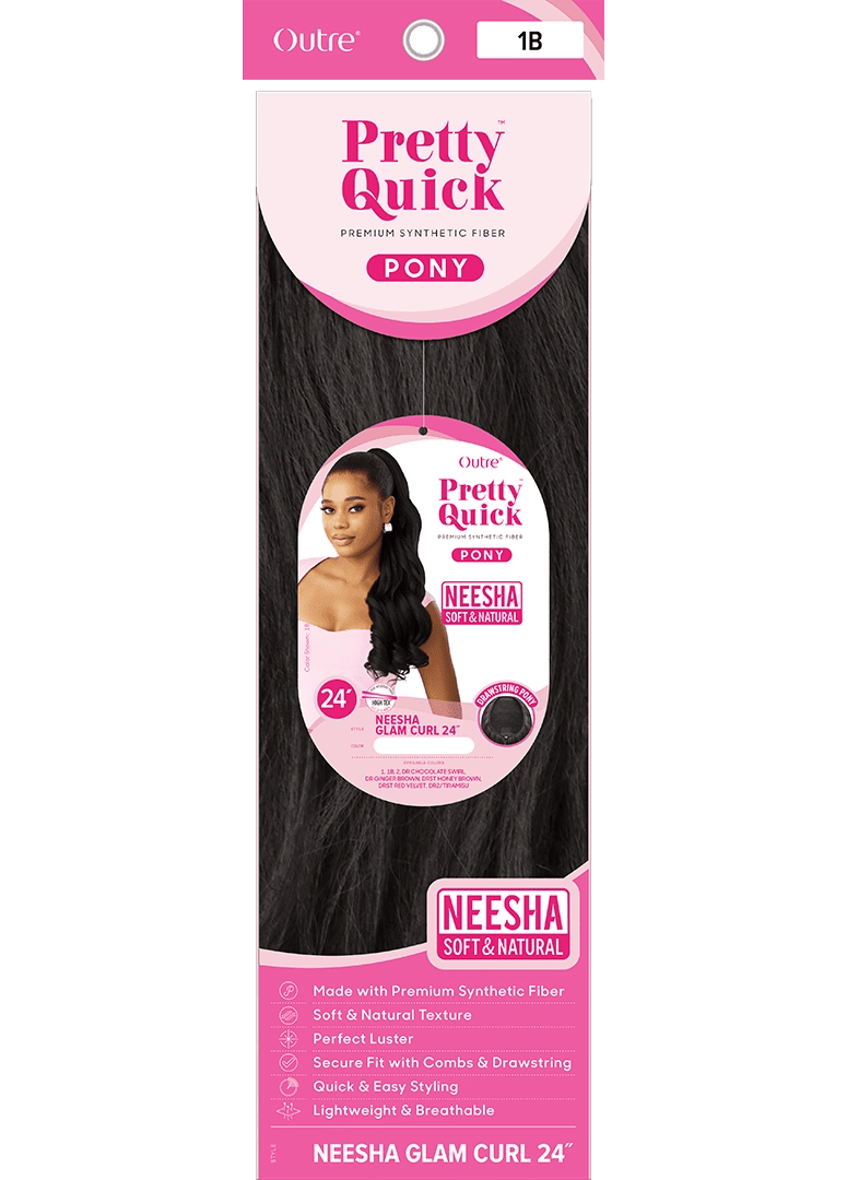 Outre Pretty Quick - Drawstring Pony - Neesha Glam Curl 24" - Braids and Wigs