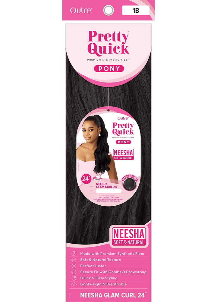 Outre Pretty Quick - Drawstring Pony - Neesha Glam Curl 24" - Braids and Wigs