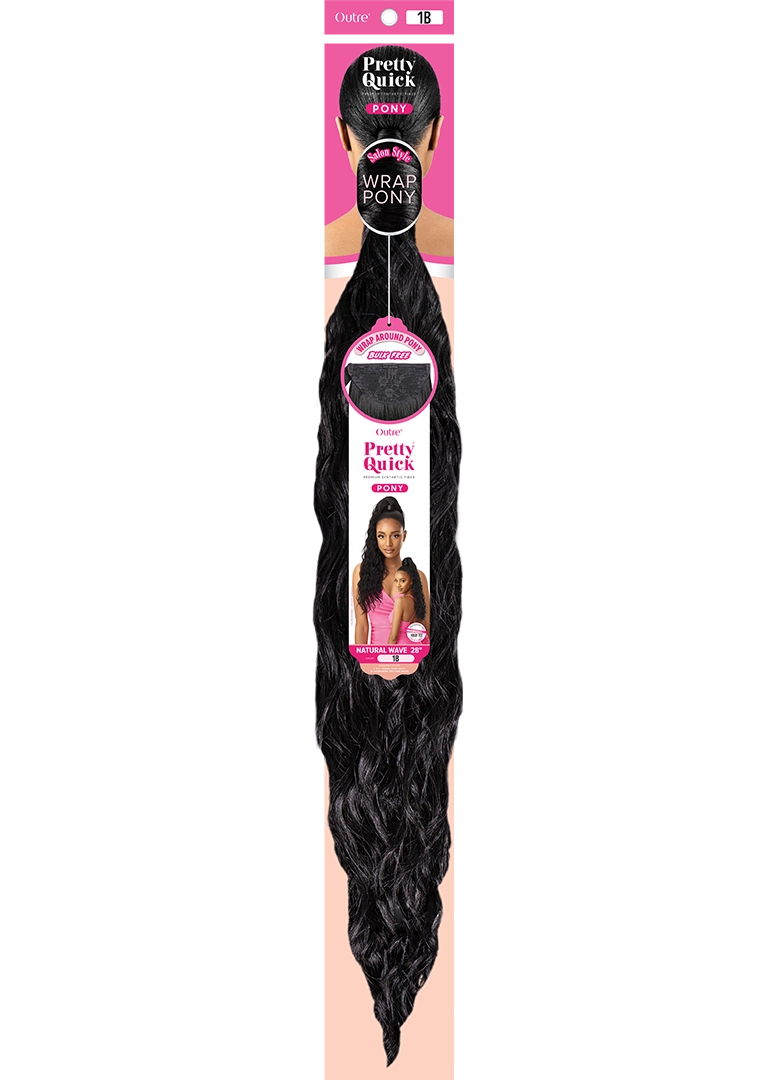 Outre Melted Pretty Quick Premium Synthetic Wrap Ponytail - NATURAL WAVE 28"